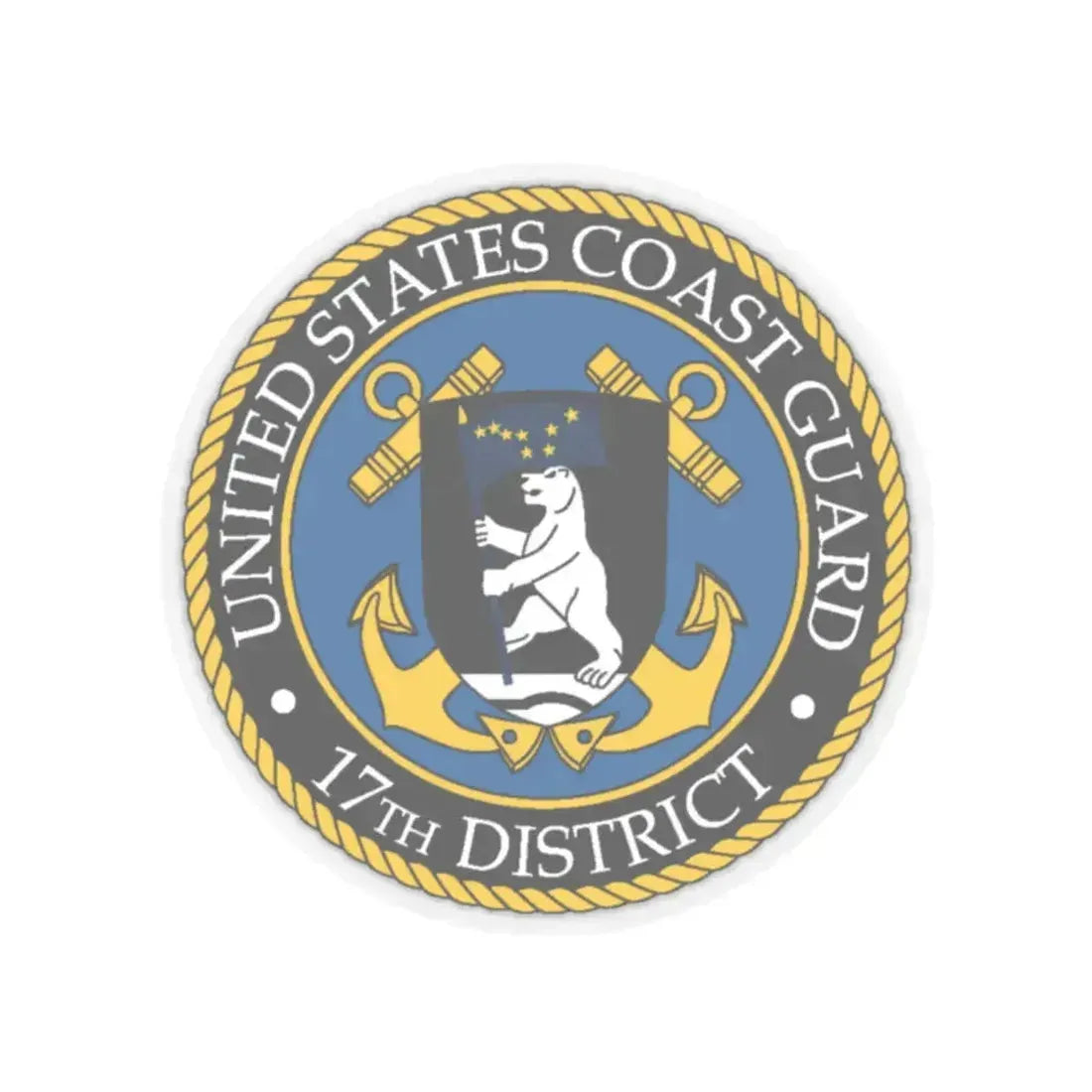 USCG 17th District (U.S. Coast Guard) STICKER Vinyl Kiss-Cut Decal 2 Inch Transparent - The Sticker Space