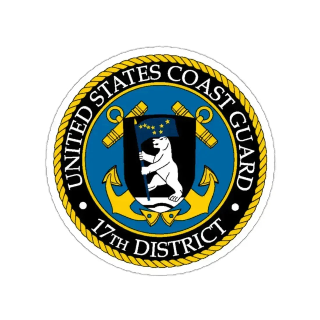 USCG 17th District (U.S. Coast Guard) STICKER Vinyl Kiss-Cut Decal 2 Inch White - The Sticker Space
