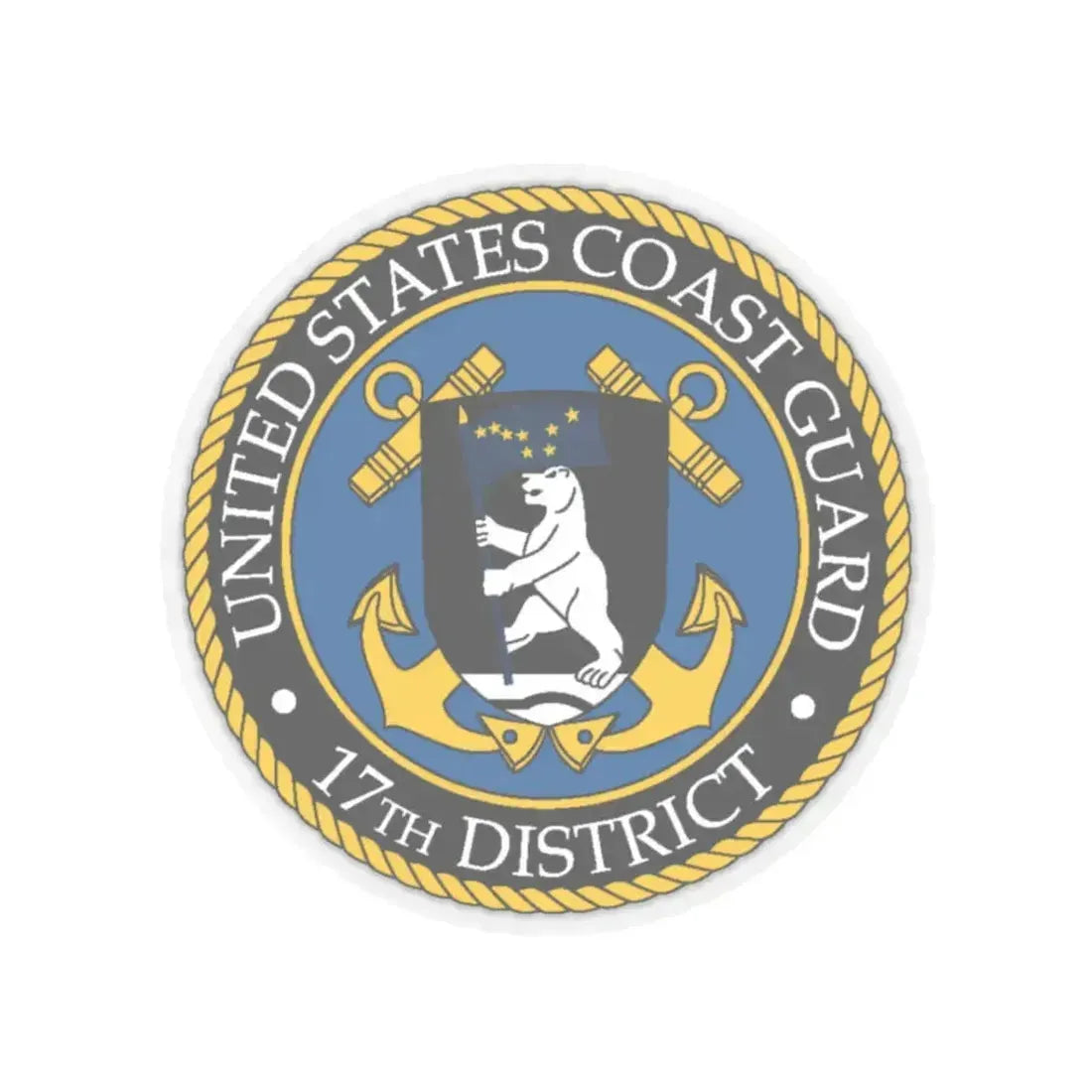 USCG 17th District (U.S. Coast Guard) STICKER Vinyl Kiss-Cut Decal 3 Inch Transparent - The Sticker Space