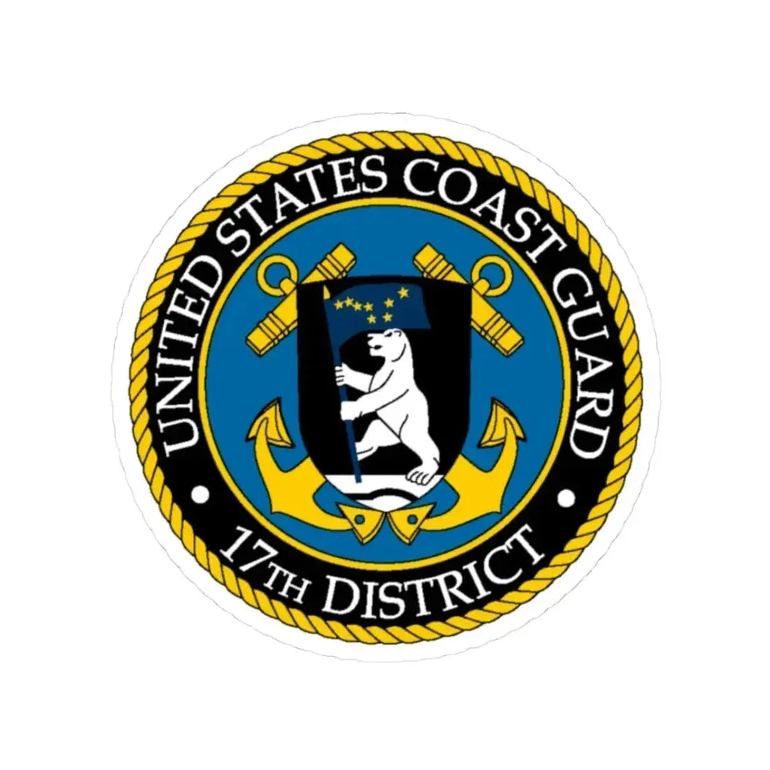 USCG 17th District (U.S. Coast Guard) STICKER Vinyl Kiss-Cut Decal 3 Inch White - The Sticker Space