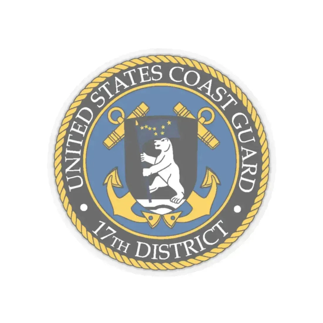 USCG 17th District (U.S. Coast Guard) STICKER Vinyl Kiss-Cut Decal 4 Inch Transparent - The Sticker Space