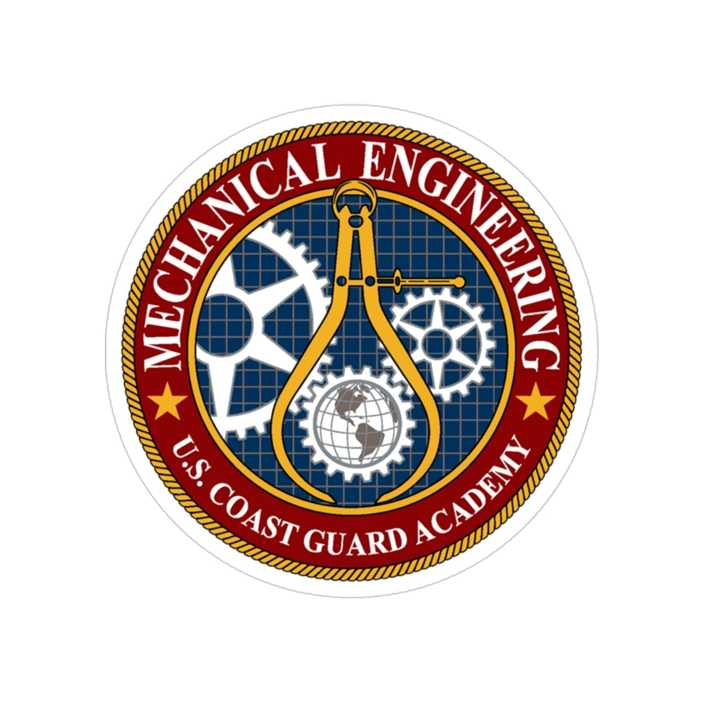 USCG Acad Mech Engineering (U.S. Coast Guard) Transparent STICKER Die-Cut Vinyl Decal-3 Inch-The Sticker Space