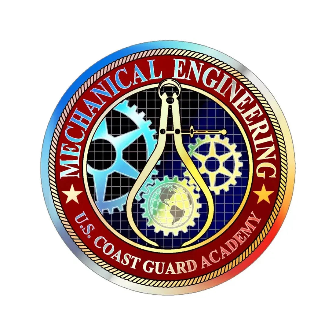 USCG Acad Mech Engineering (U.S. Coast Guard) Holographic STICKER Die-Cut Vinyl Decal 6 Inch Holographic - The Sticker Space