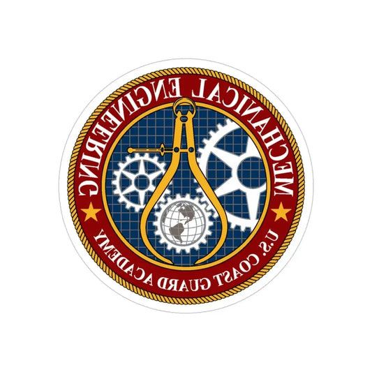 USCG Acad Mech Engineering (U.S. Coast Guard) REVERSE PRINT Transparent Die-Cut STICKER 6 Inch Die-Cut Transparent - The Sticker Space