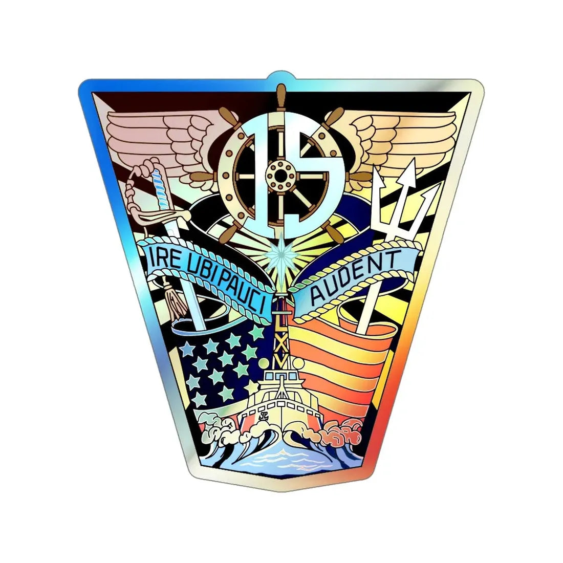USCG Academy Audet (U.S. Coast Guard) Holographic STICKER Die-Cut Vinyl Decal 5 Inch Holographic - The Sticker Space
