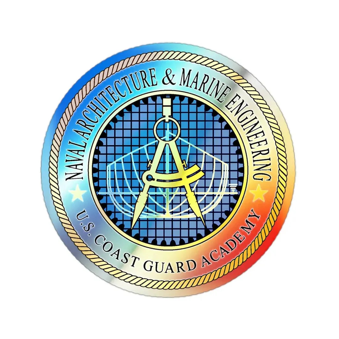 USCG Academy NA&ME (U.S. Coast Guard) Holographic STICKER Die-Cut Vinyl Decal 2 Inch Holographic - The Sticker Space