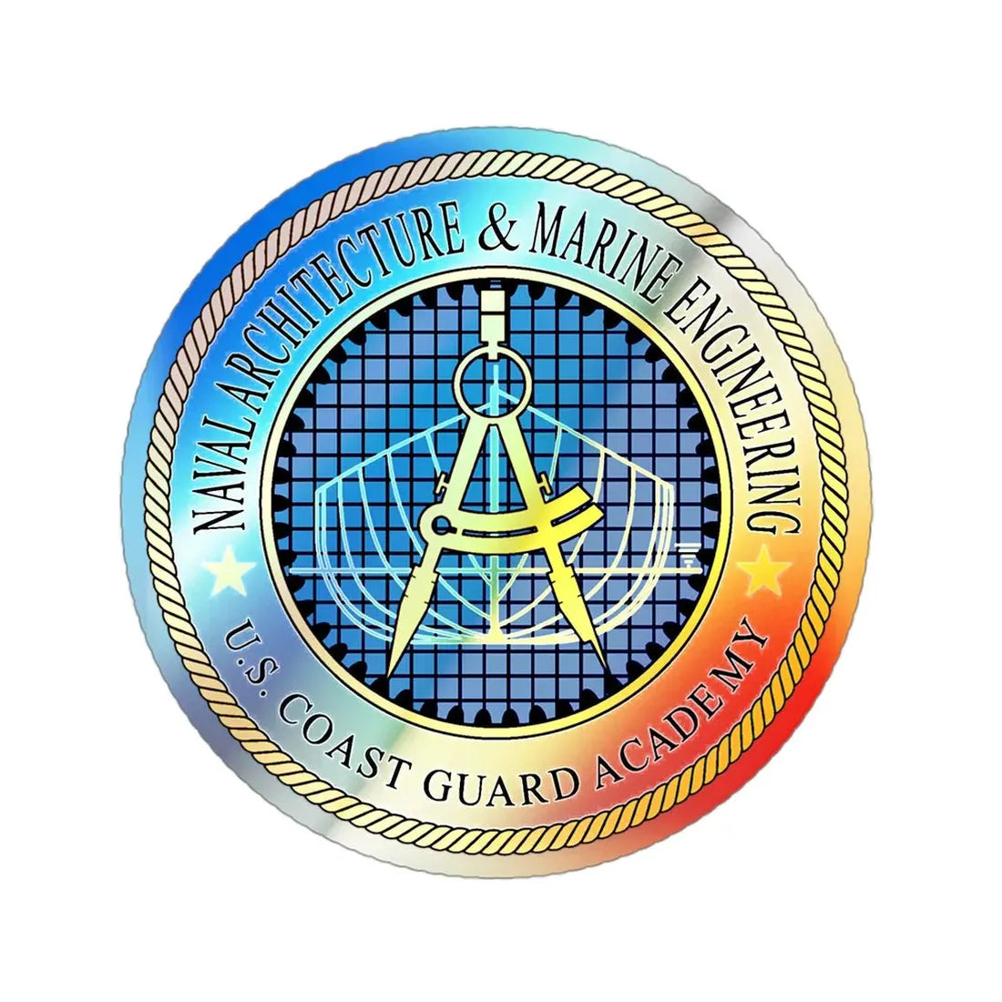 USCG Academy NA&ME (U.S. Coast Guard) Holographic STICKER Die-Cut Vinyl Decal 3 Inch Holographic - The Sticker Space