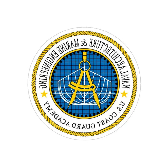 USCG Academy NA&ME (U.S. Coast Guard) REVERSE PRINT Transparent Die-Cut STICKER 6 Inch Die-Cut Transparent - The Sticker Space