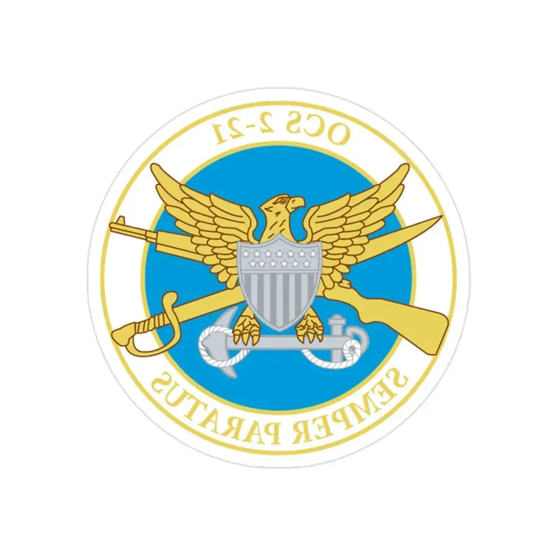 USCG Academy OCS 2 211 (U.S. Coast Guard) REVERSE PRINT Transparent Die-Cut STICKER 2 Inch Die-Cut Transparent - The Sticker Space