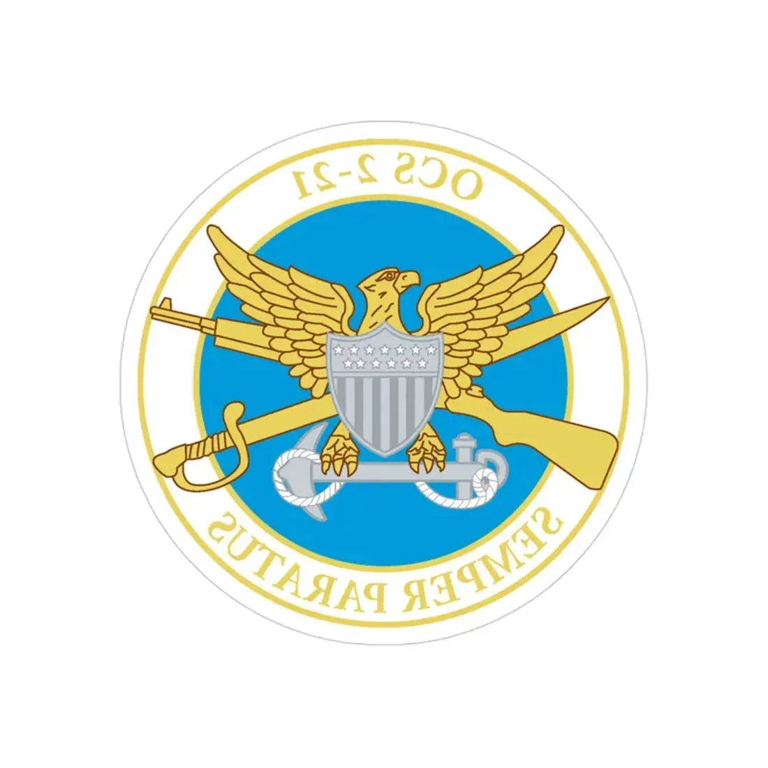 USCG Academy OCS 2 211 (U.S. Coast Guard) REVERSE PRINT Transparent Die-Cut STICKER 3 Inch Die-Cut Transparent - The Sticker Space