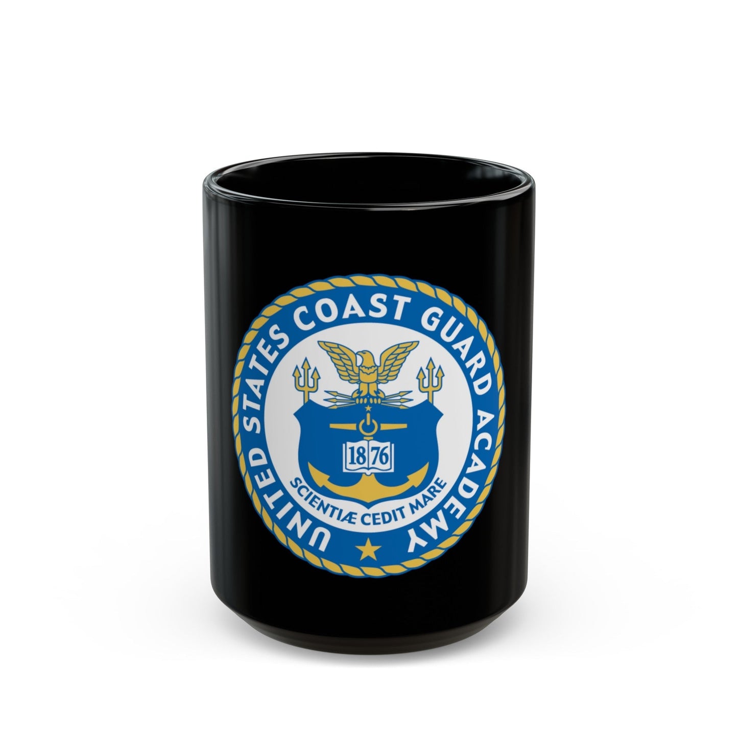 USCG Academy (U.S. Coast Guard) Black Coffee Mug-15oz-The Sticker Space