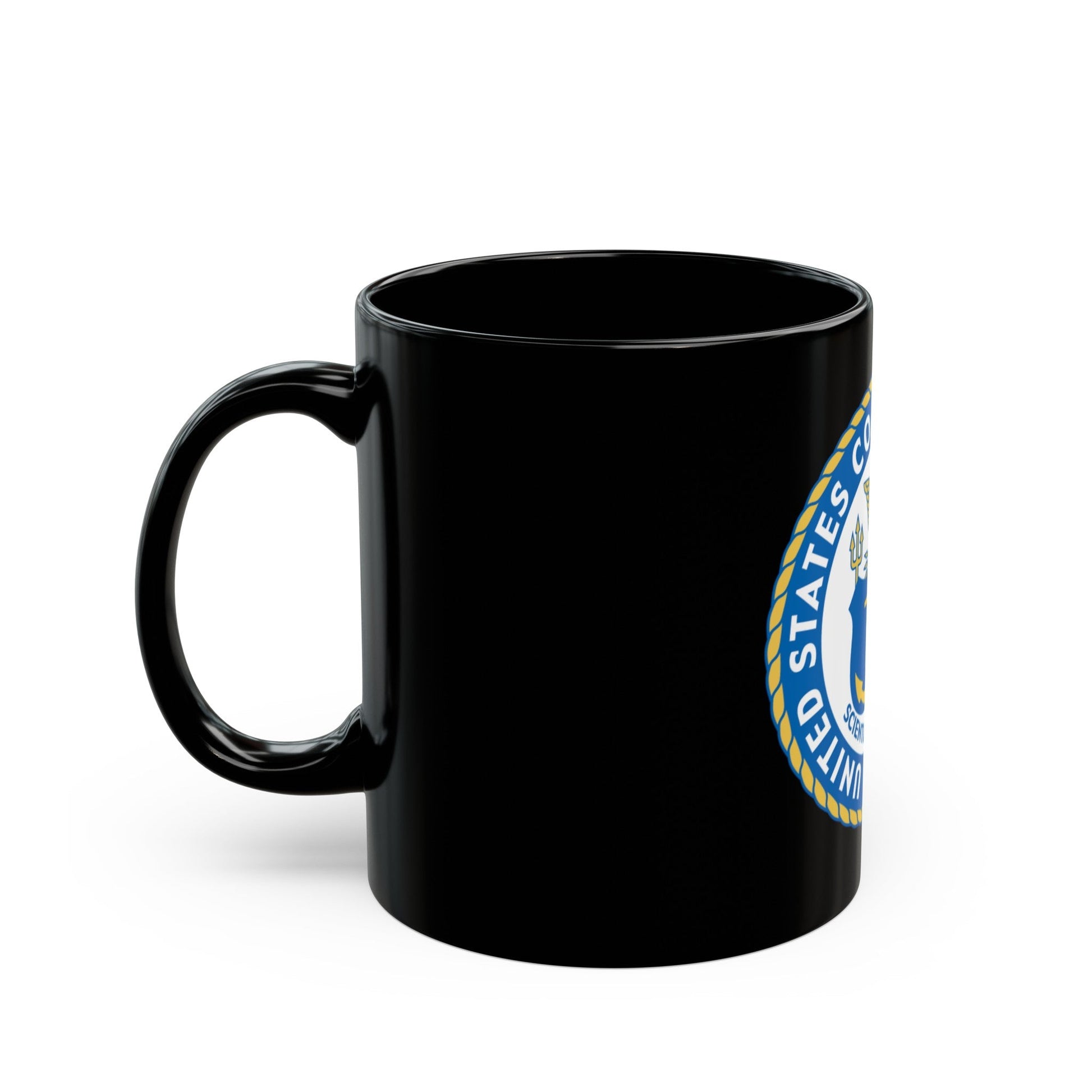 USCG Academy (U.S. Coast Guard) Black Coffee Mug-The Sticker Space