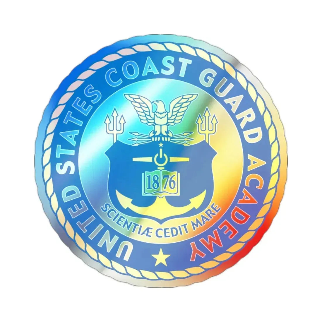 USCG Academy (U.S. Coast Guard) Holographic STICKER Die-Cut Vinyl Decal 2 Inch Holographic - The Sticker Space