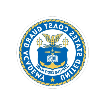 USCG Academy (U.S. Coast Guard) REVERSE PRINT Transparent Die-Cut STICKER 2 Inch Die-Cut Transparent - The Sticker Space