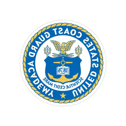 USCG Academy (U.S. Coast Guard) REVERSE PRINT Transparent Die-Cut STICKER 3 Inch Die-Cut Transparent - The Sticker Space