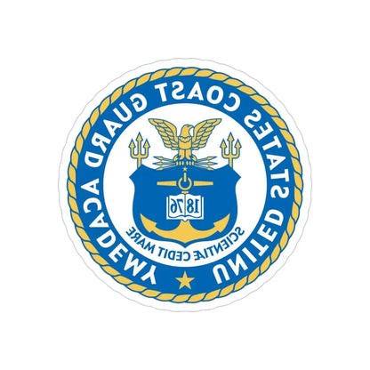USCG Academy (U.S. Coast Guard) REVERSE PRINT Transparent Die-Cut STICKER 6 Inch Die-Cut Transparent - The Sticker Space
