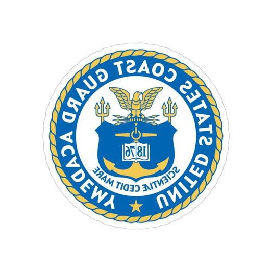 USCG Academy (U.S. Coast Guard) REVERSE PRINT Transparent Die-Cut STICKER 6 Inch Die-Cut Transparent - The Sticker Space