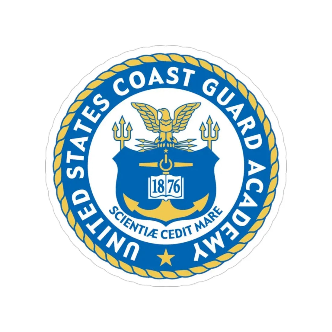 USCG Academy (U.S. Coast Guard) Transparent STICKER Die-Cut Vinyl Decal 3 Inch - The Sticker Space