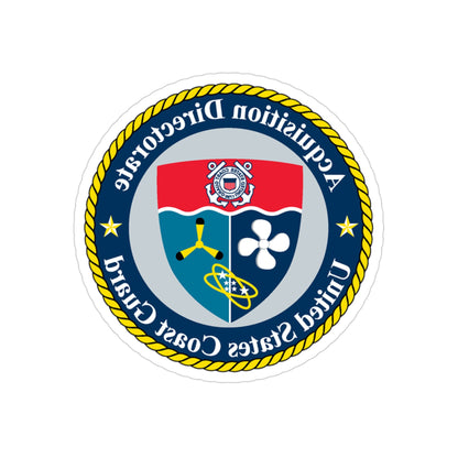 USCG Acquisition Directorate (U.S. Coast Guard) REVERSE PRINT Transparent STICKER-3" × 3"-The Sticker Space