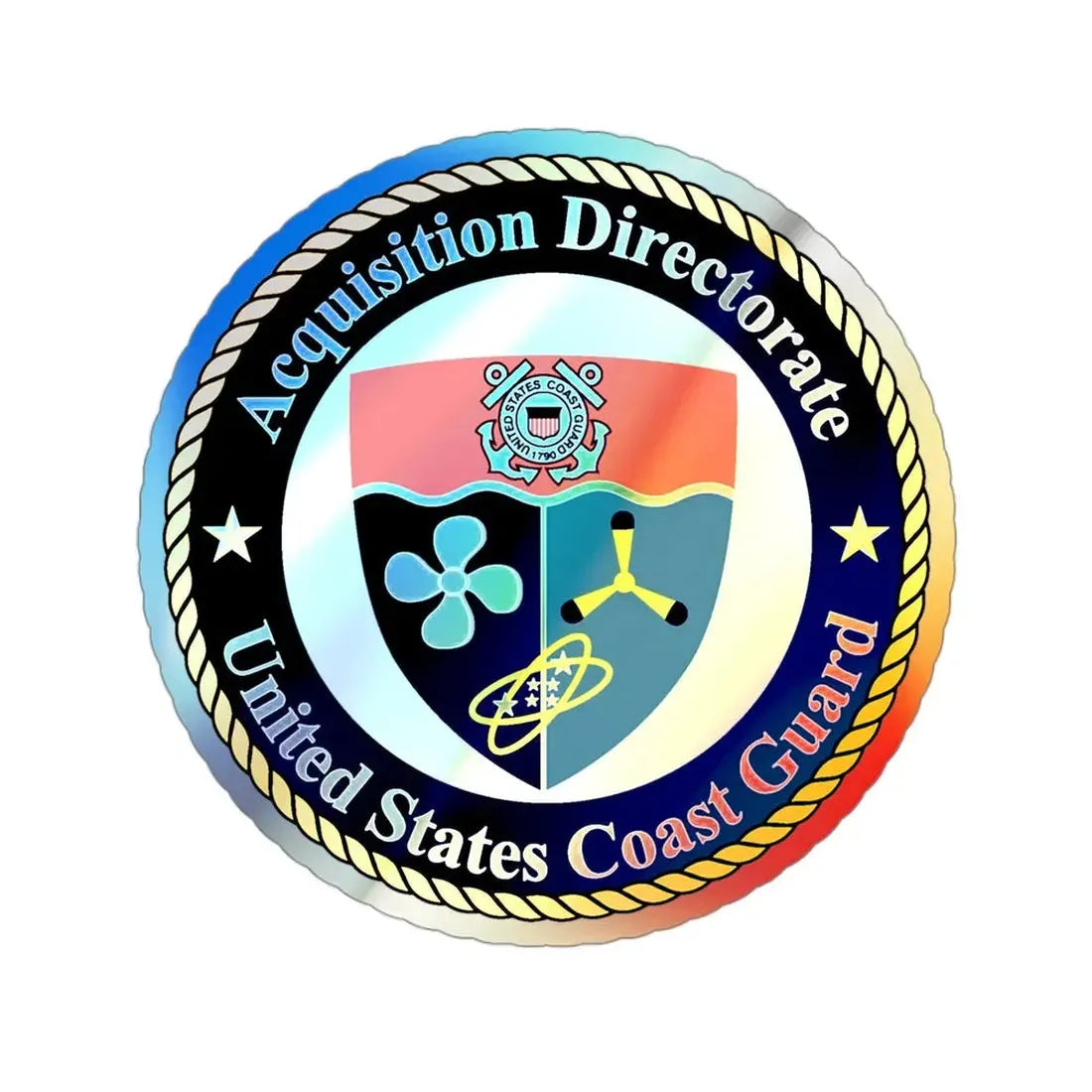 USCG Acquisition Directorate (U.S. Coast Guard) Holographic STICKER Die-Cut Vinyl Decal 3 Inch Holographic - The Sticker Space