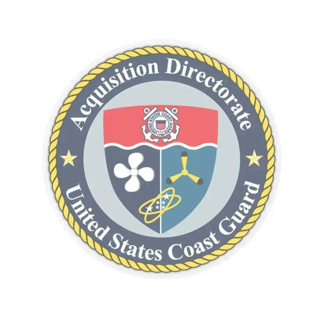 USCG Acquisition Directorate (U.S. Coast Guard) STICKER Vinyl Kiss-Cut Decal 4 Inch Transparent - The Sticker Space