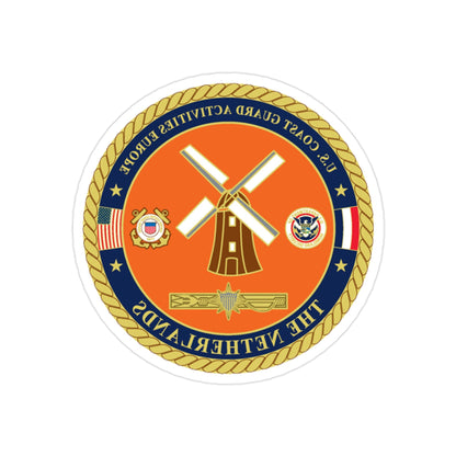 USCG ACTEURO The Netherlands (U.S. Coast Guard) REVERSE PRINT Transparent STICKER-2" × 2"-The Sticker Space