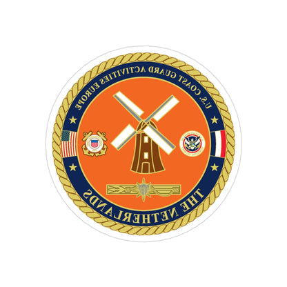 USCG ACTEURO The Netherlands (U.S. Coast Guard) REVERSE PRINT Transparent STICKER-3" × 3"-The Sticker Space