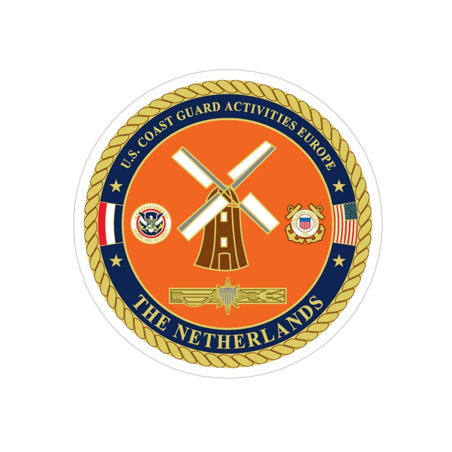 USCG ACTEURO The Netherlands (U.S. Coast Guard) Transparent STICKER Die-Cut Vinyl Decal-3 Inch-The Sticker Space