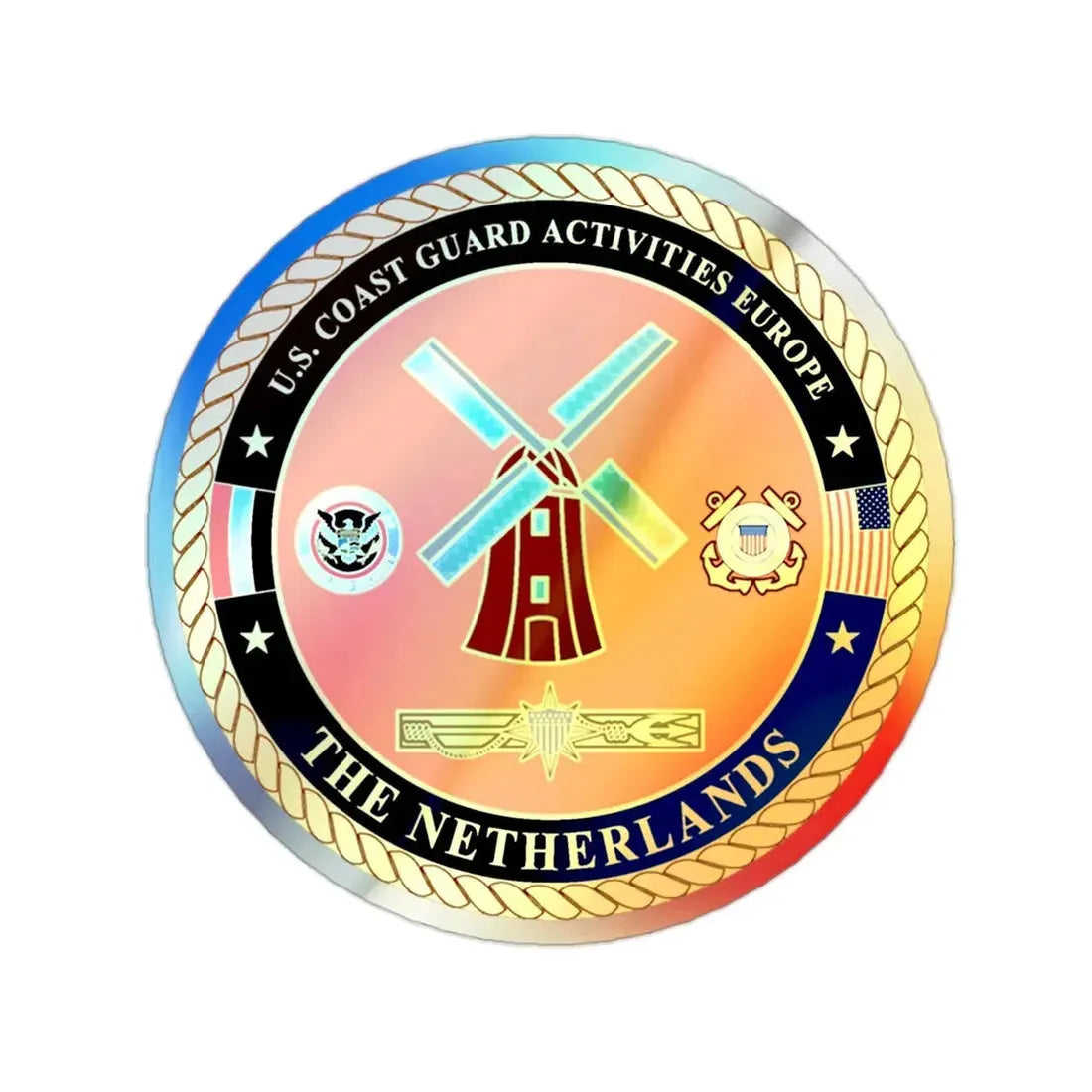 USCG ACTEURO The Netherlands (U.S. Coast Guard) Holographic STICKER Die-Cut Vinyl Decal 2 Inch - The Sticker Space