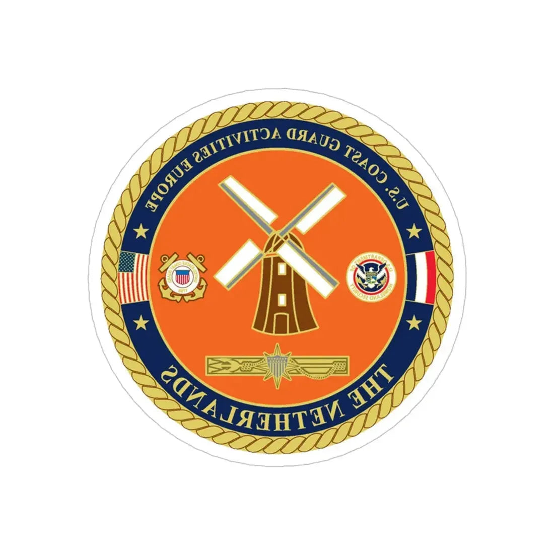USCG ACTEURO The Netherlands (U.S. Coast Guard) REVERSE PRINT Transparent Die-Cut STICKER 4 Inch Die-Cut Transparent - The Sticker Space