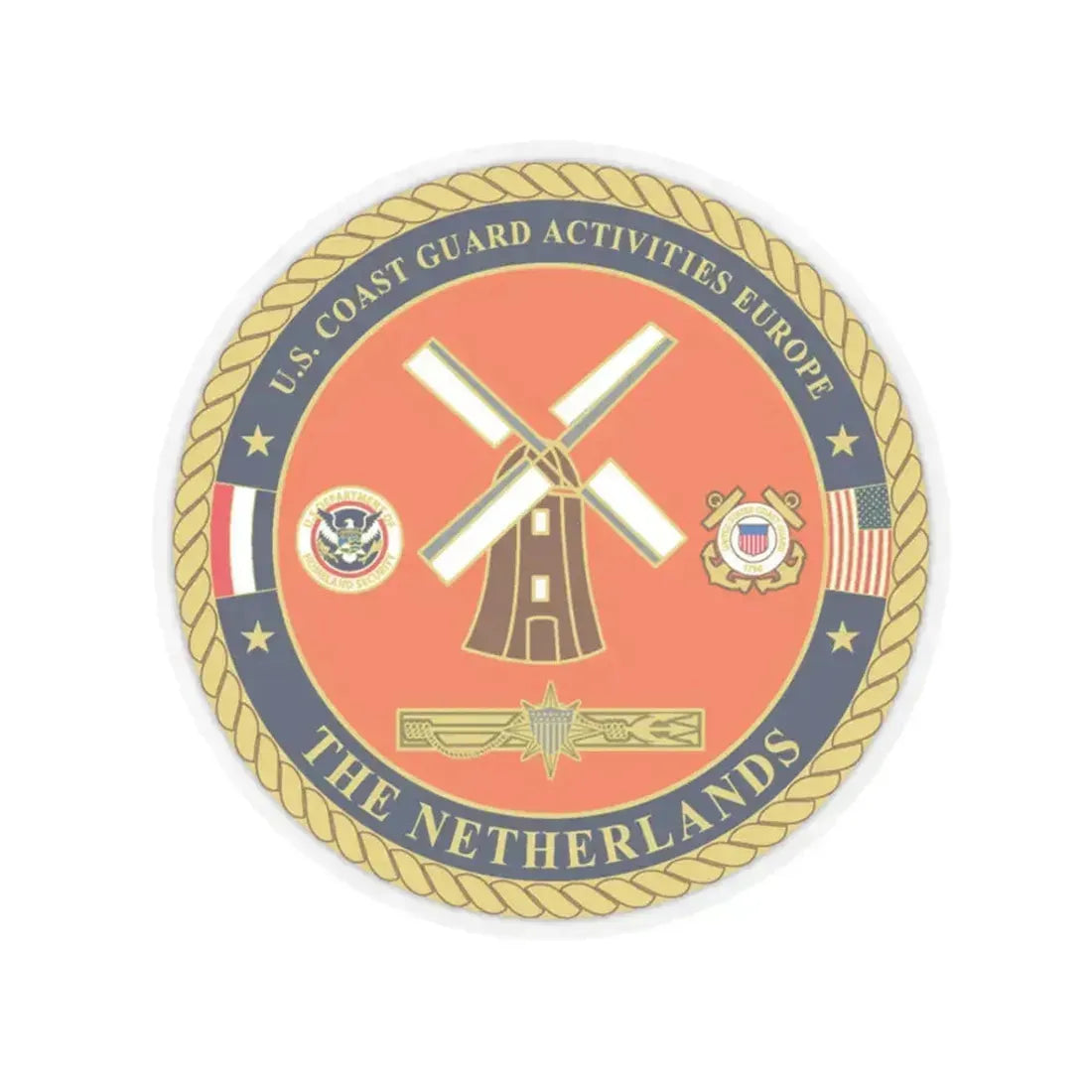 USCG ACTEURO The Netherlands (U.S. Coast Guard) STICKER Vinyl Kiss-Cut Decal 3 Inch Transparent - The Sticker Space