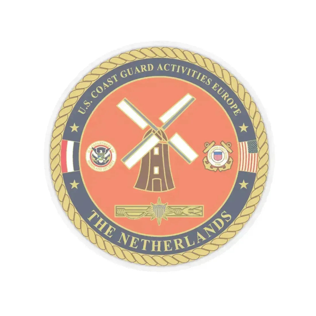 USCG ACTEURO The Netherlands (U.S. Coast Guard) STICKER Vinyl Kiss-Cut Decal 4 Inch Transparent - The Sticker Space