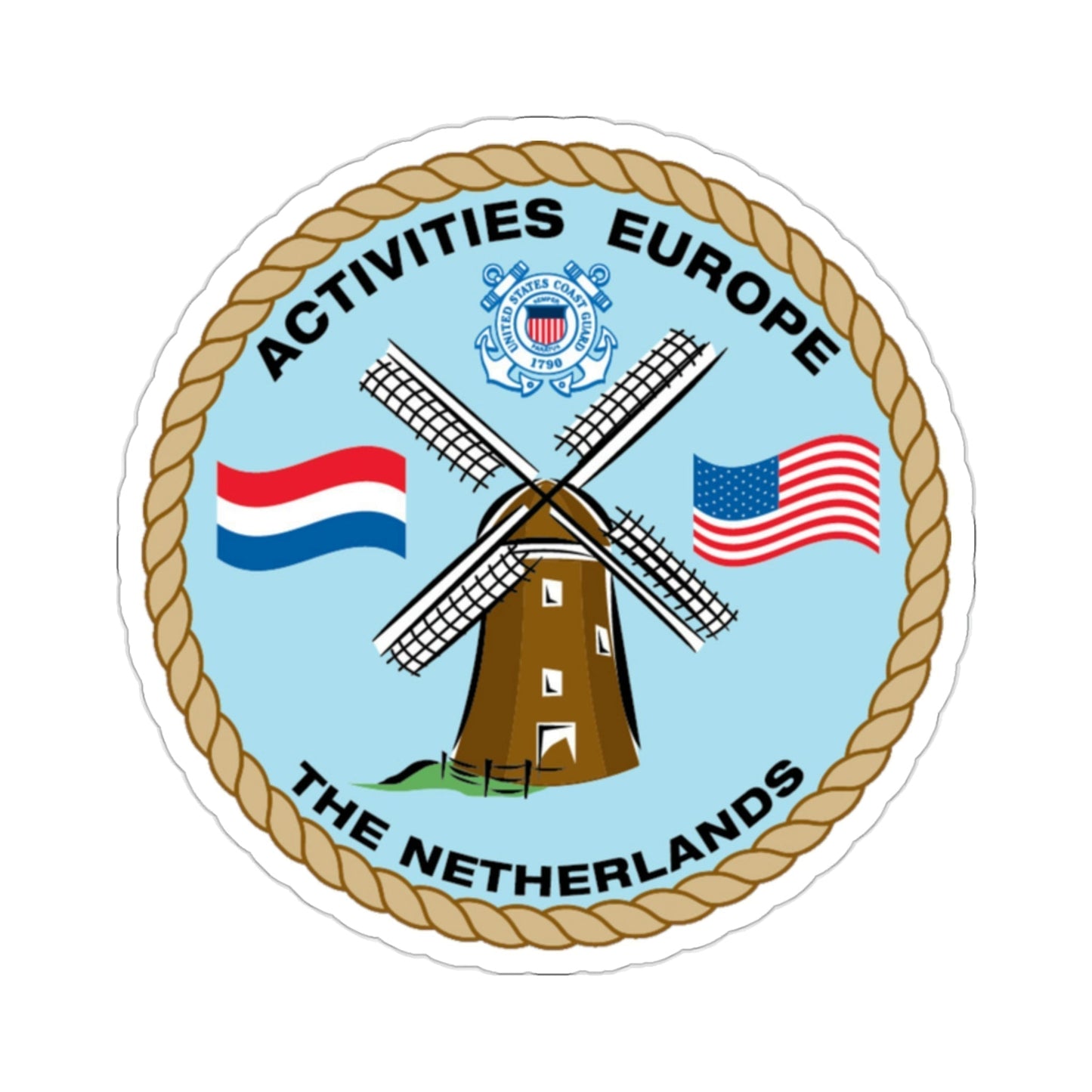 USCG Activities Europe the Netherlands (U.S. Coast Guard) STICKER Vinyl Die-Cut Decal-2 Inch-The Sticker Space