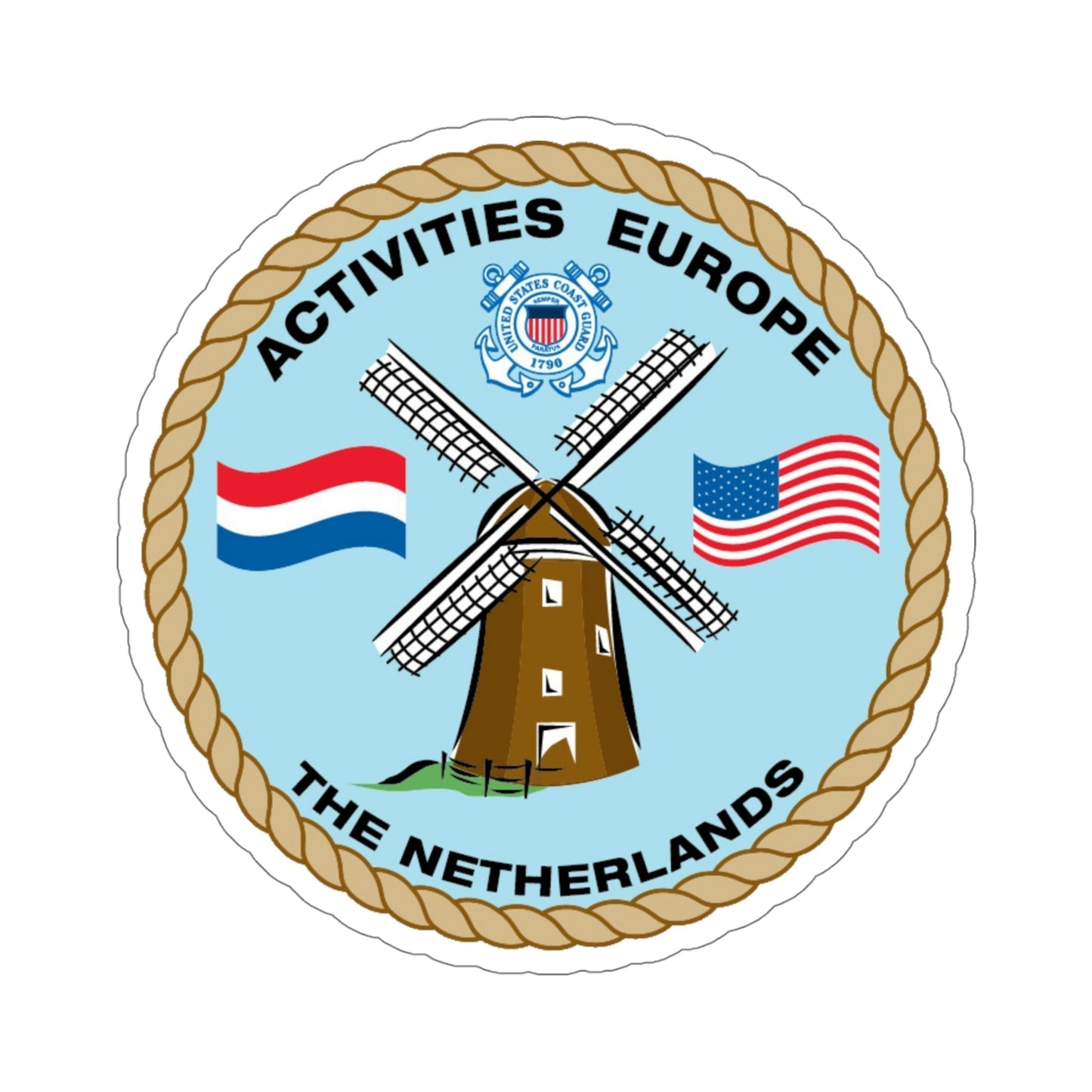 USCG Activities Europe the Netherlands (U.S. Coast Guard) STICKER Vinyl Die-Cut Decal-5 Inch-The Sticker Space