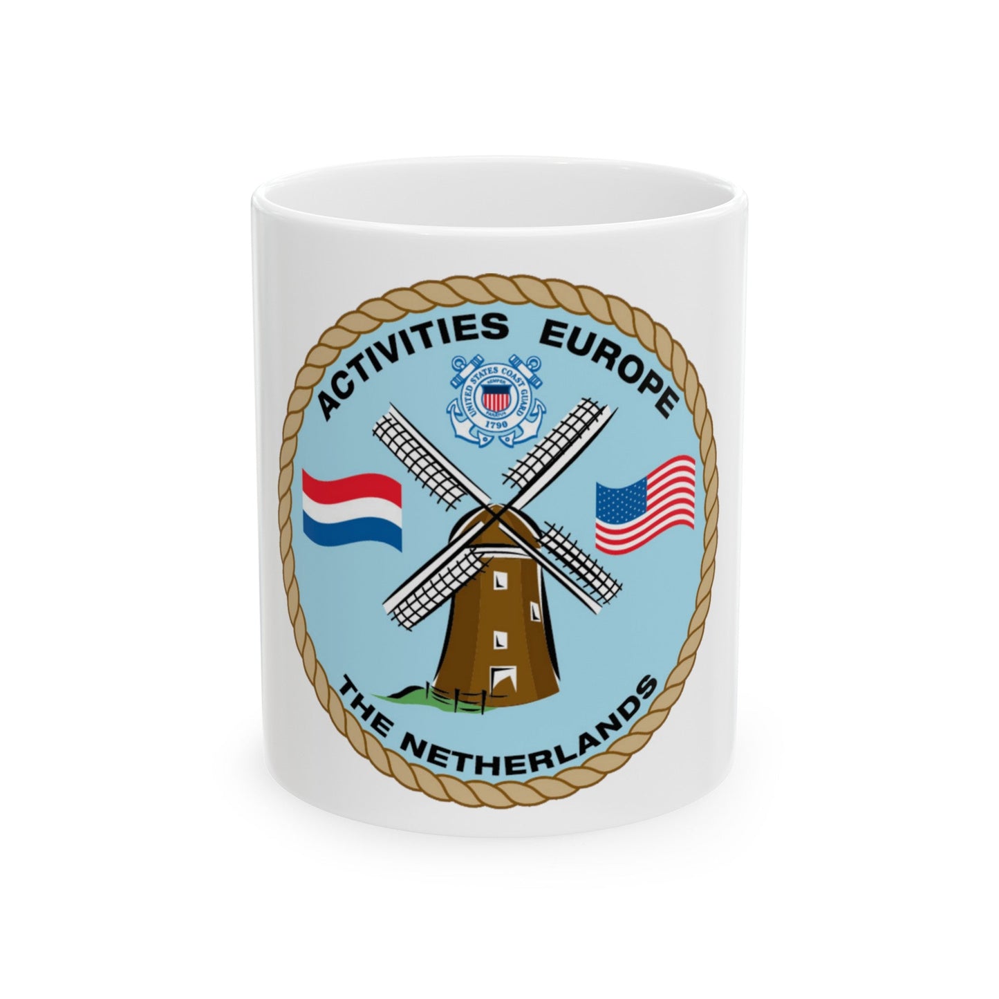 USCG Activities Europe the Netherlands (U.S. Coast Guard) White Coffee Mug-11oz-The Sticker Space