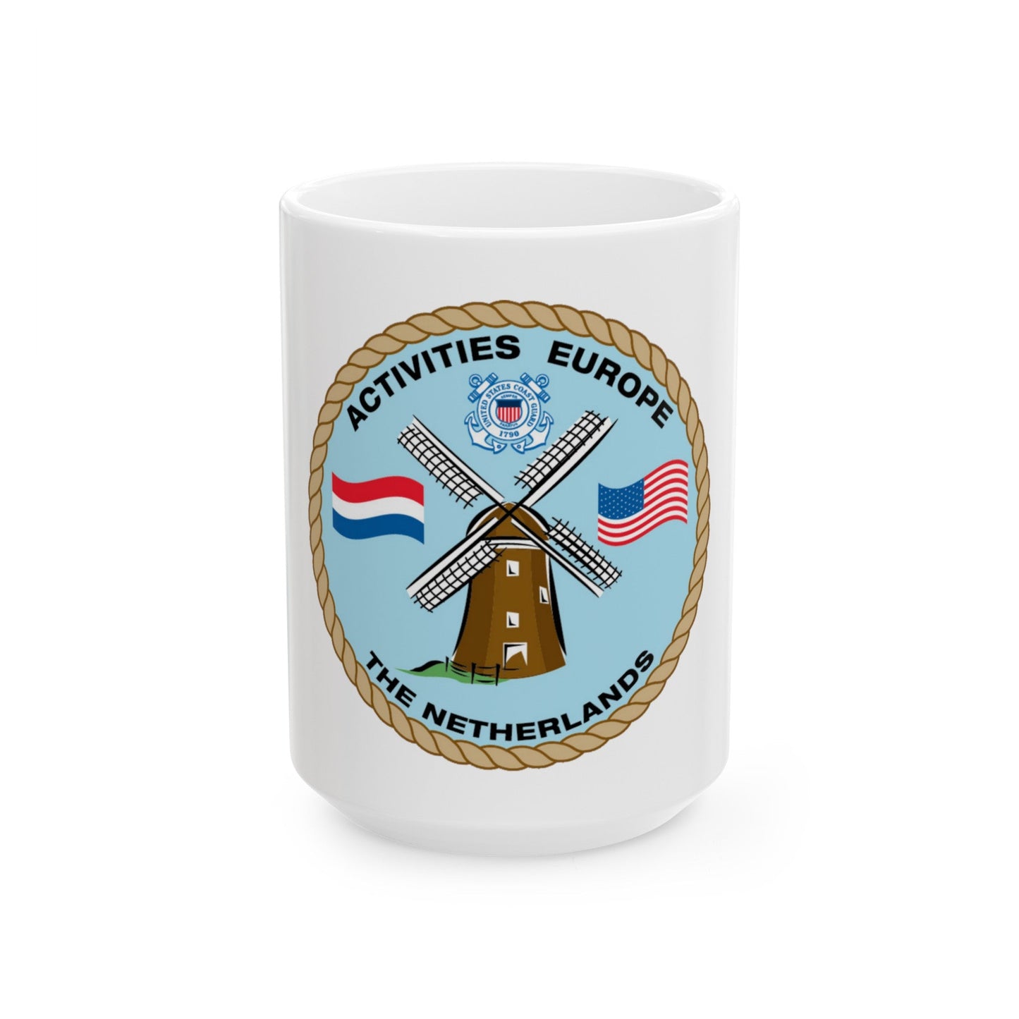 USCG Activities Europe the Netherlands (U.S. Coast Guard) White Coffee Mug-15oz-The Sticker Space