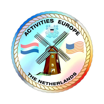 USCG Activities Europe the Netherlands (U.S. Coast Guard) Holographic STICKER Die-Cut Vinyl Decal 5 Inch Holographic - The Sticker Space