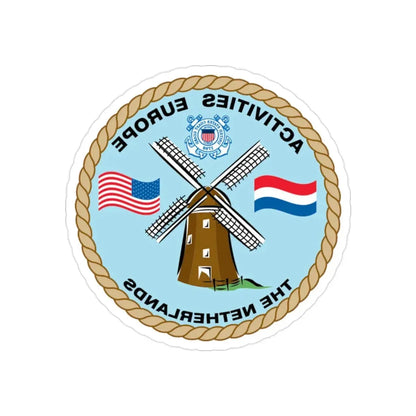 USCG Activities Europe the Netherlands (U.S. Coast Guard) REVERSE PRINT Transparent Die-Cut STICKER 2 Inch Die-Cut Transparent - The Sticker Space