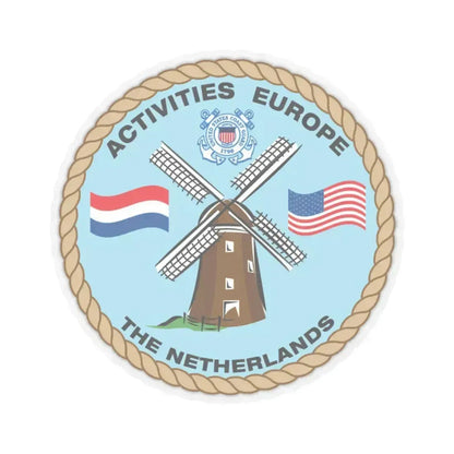 USCG Activities Europe the Netherlands (U.S. Coast Guard) STICKER Vinyl Kiss-Cut Decal 3 Inch Transparent - The Sticker Space