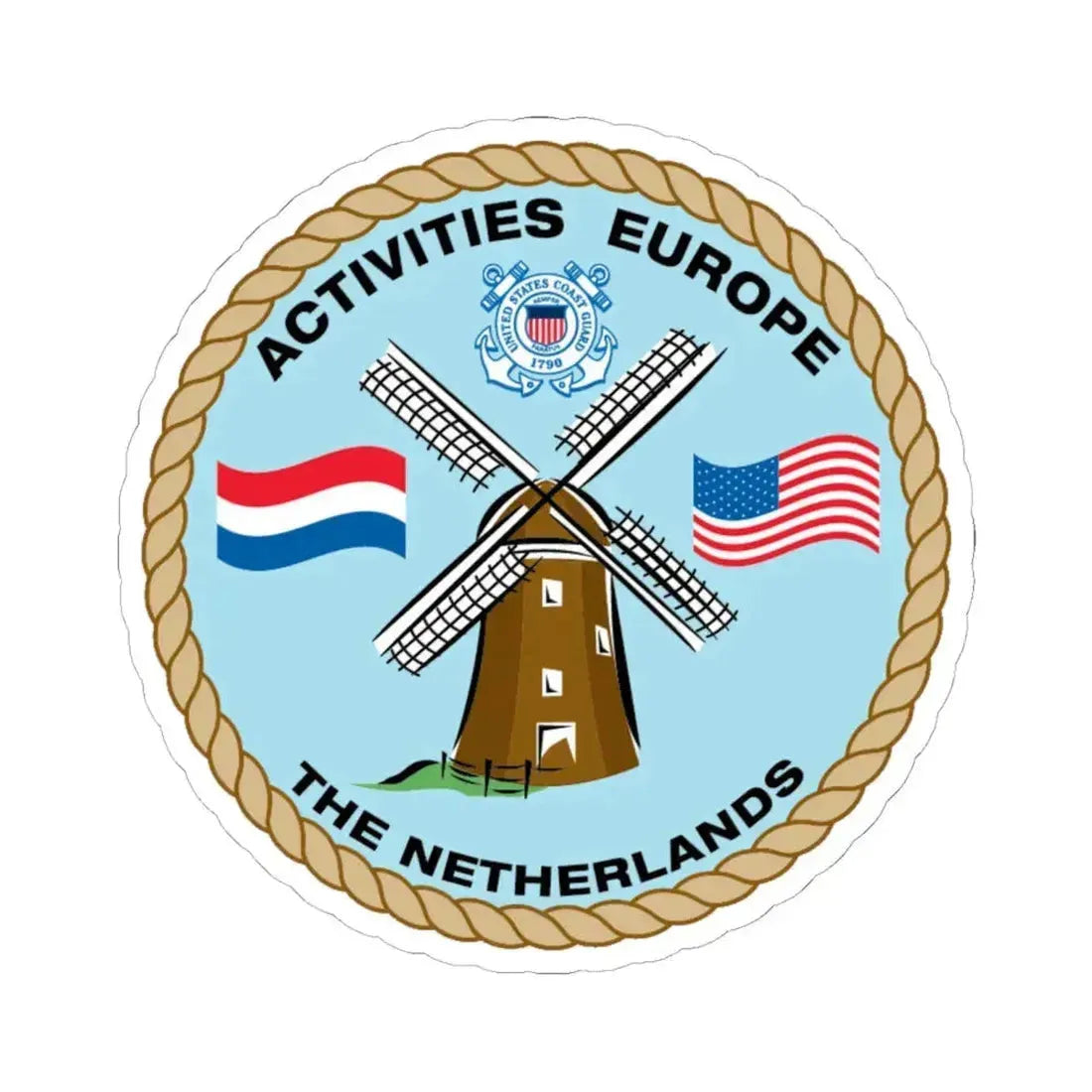 USCG Activities Europe the Netherlands (U.S. Coast Guard) STICKER Vinyl Kiss-Cut Decal 6 Inch White - The Sticker Space
