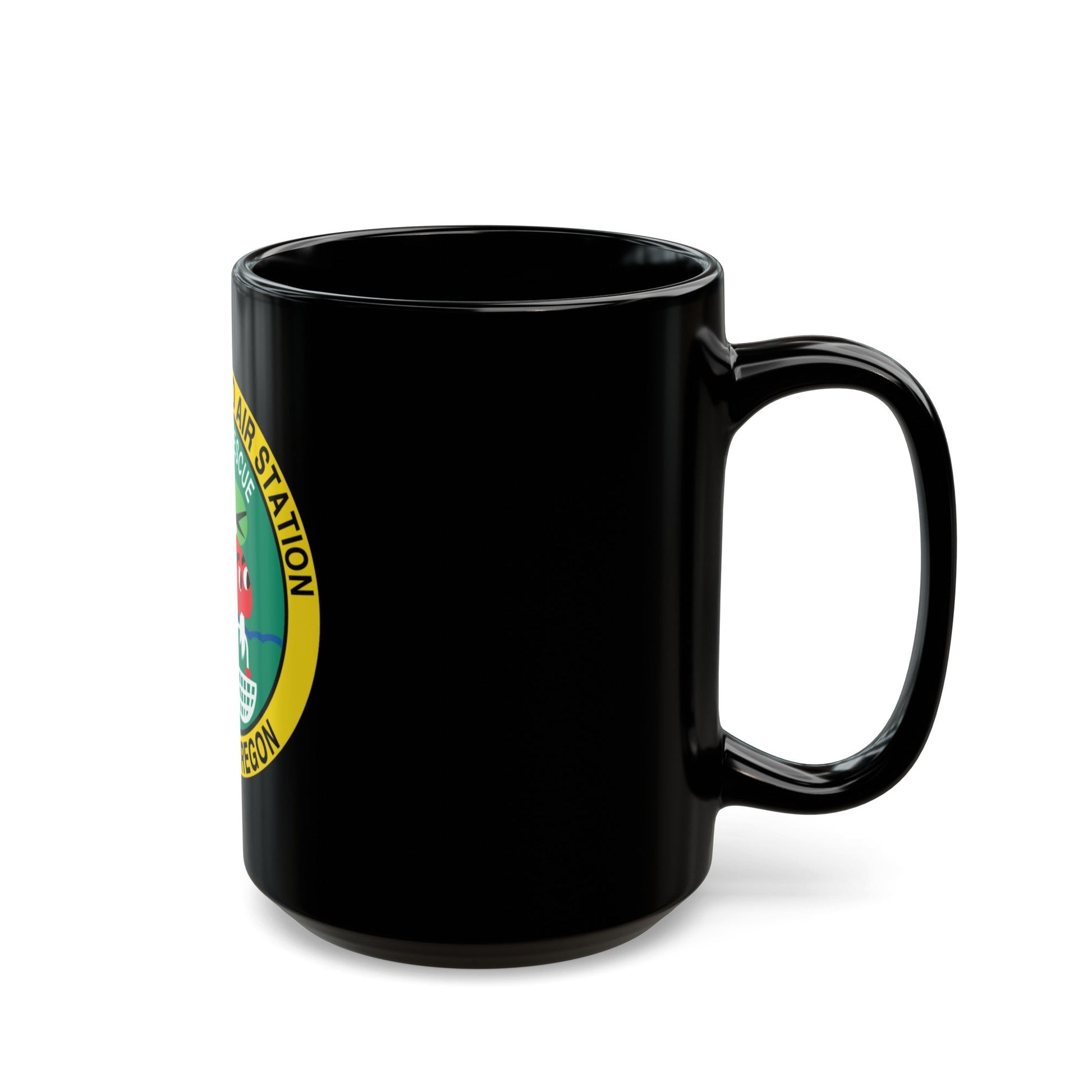 USCG Air Station Astoria (U.S. Coast Guard) Black Coffee Mug-The Sticker Space