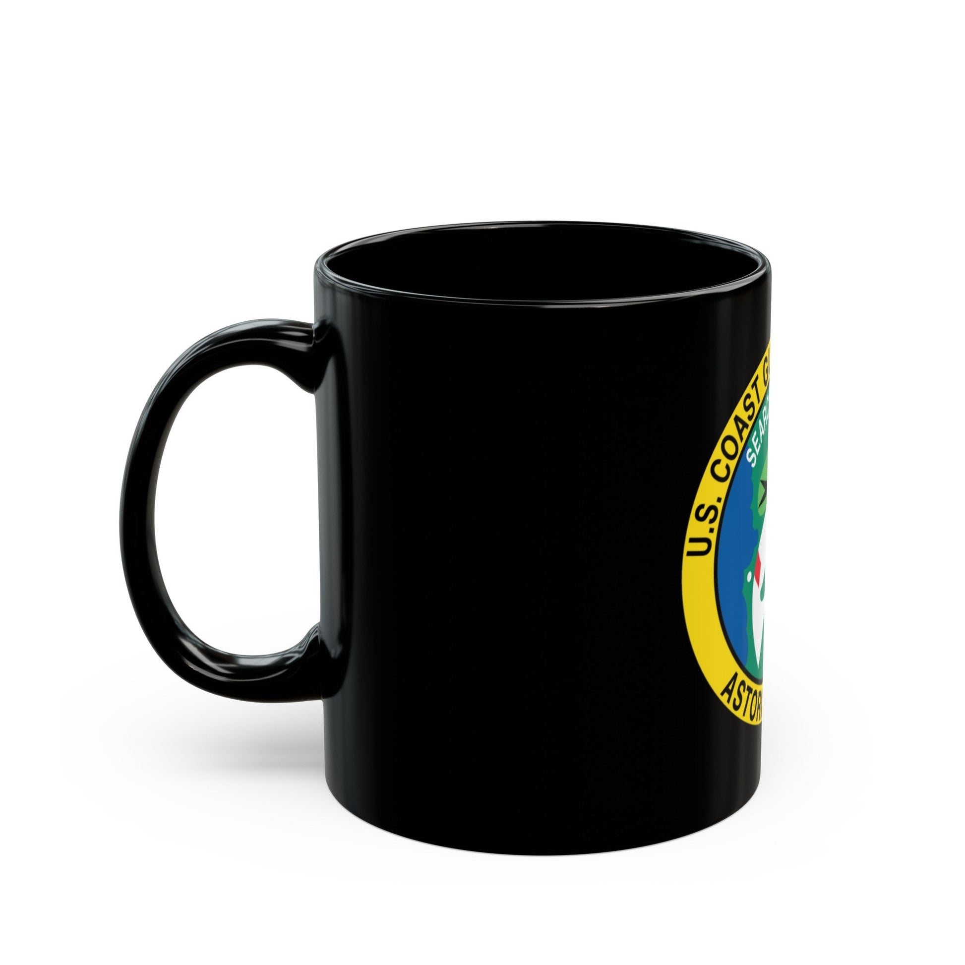 USCG Air Station Astoria (U.S. Coast Guard) Black Coffee Mug-The Sticker Space