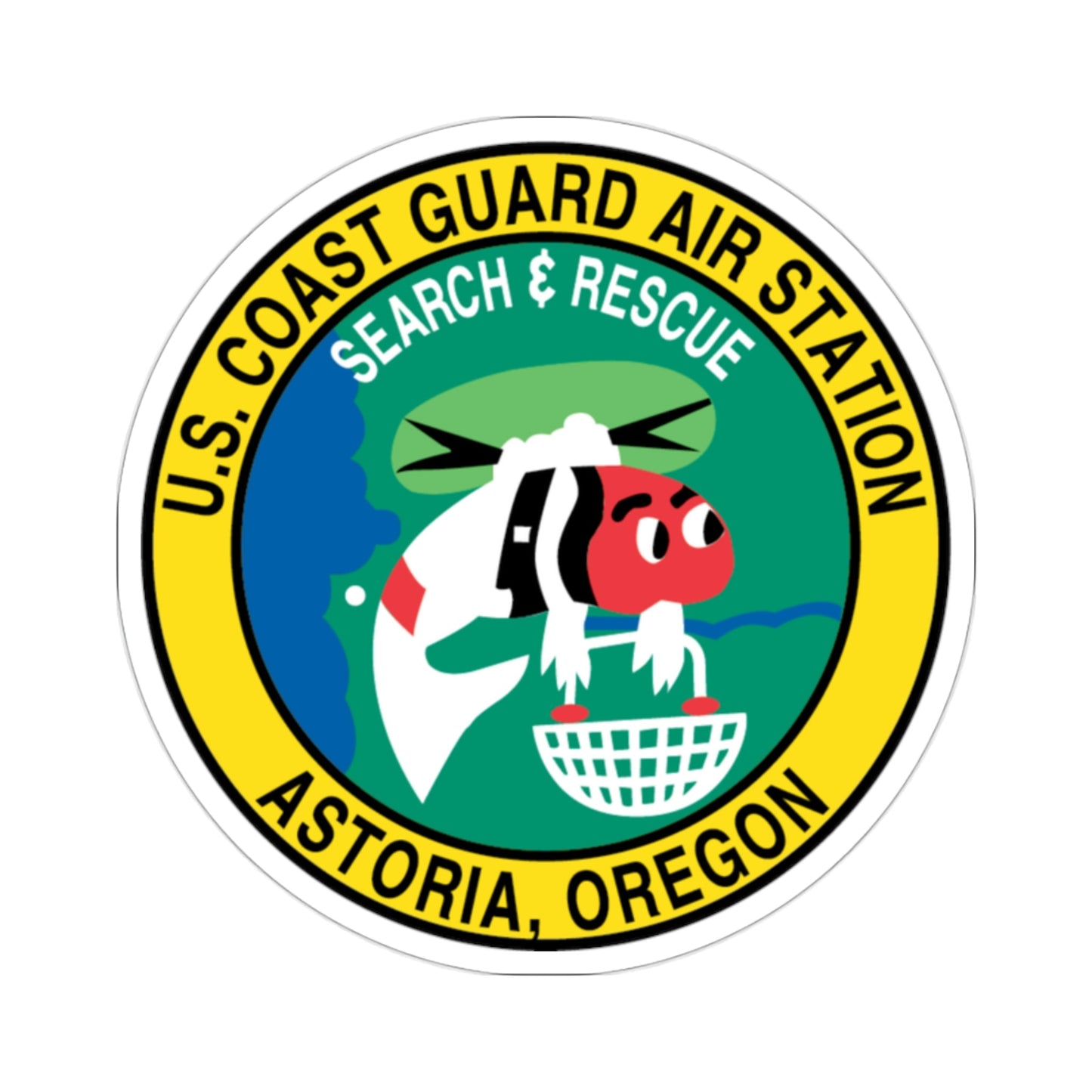 USCG Air Station Astoria (U.S. Coast Guard) STICKER Vinyl Die-Cut Decal-2 Inch-The Sticker Space