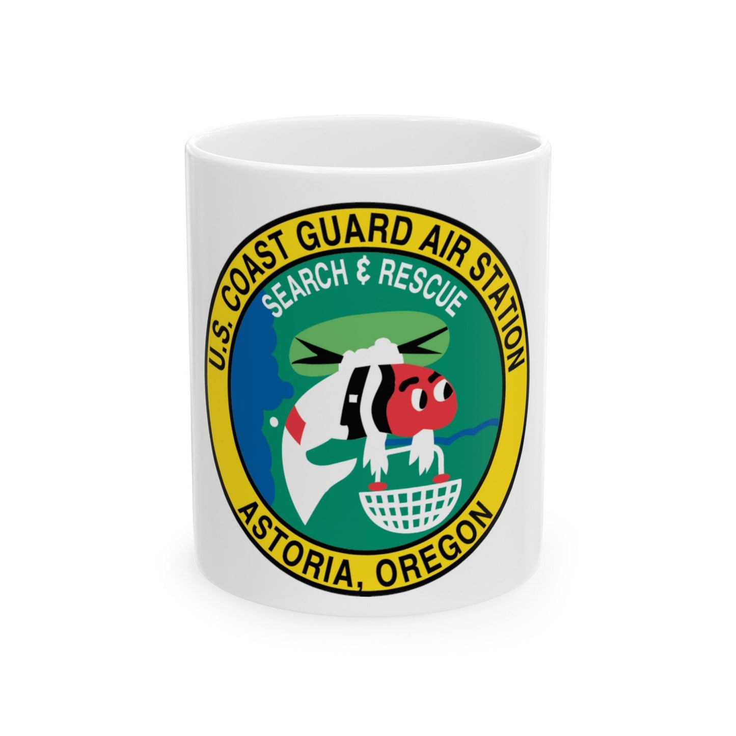 USCG Air Station Astoria (U.S. Coast Guard) White Coffee Mug-11oz-The Sticker Space