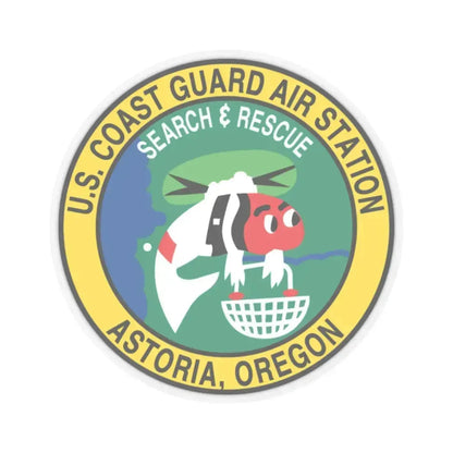 USCG Air Station Astoria (U.S. Coast Guard) STICKER Vinyl Kiss-Cut Decal 2 Inch Transparent - The Sticker Space