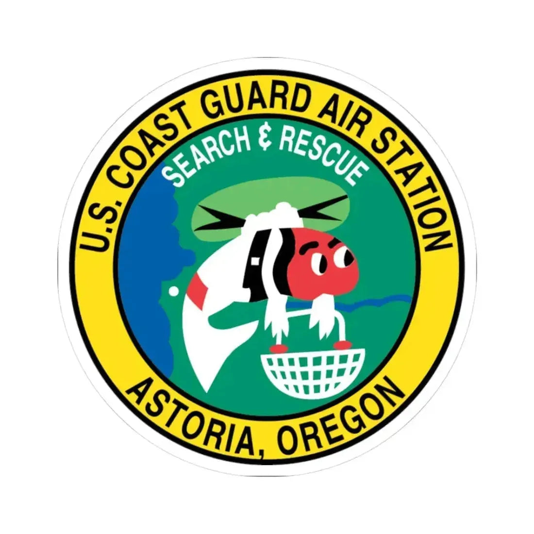 USCG Air Station Astoria (U.S. Coast Guard) STICKER Vinyl Kiss-Cut Decal 3 Inch White - The Sticker Space