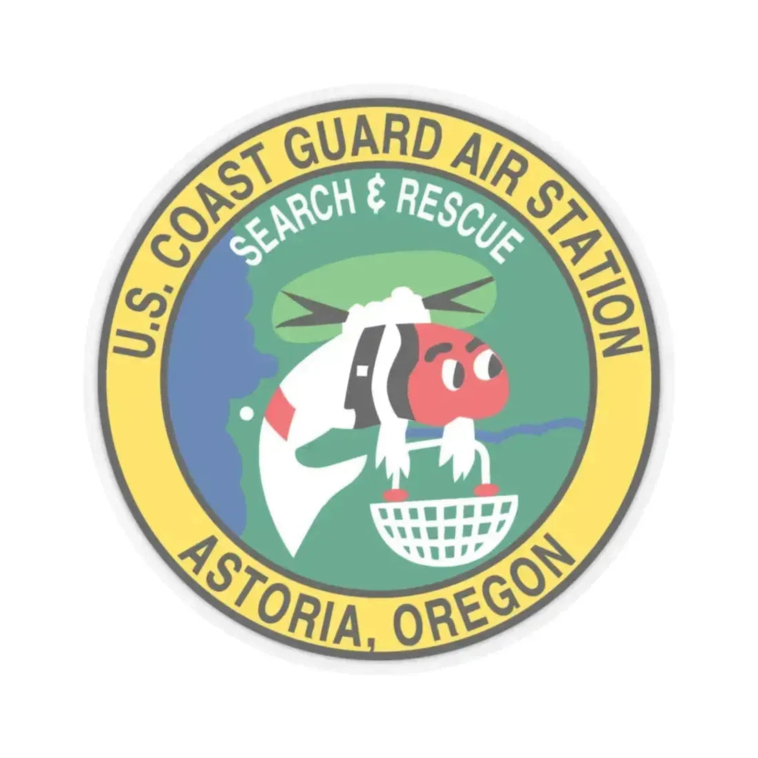 USCG Air Station Astoria (U.S. Coast Guard) STICKER Vinyl Kiss-Cut Decal 6 Inch Transparent - The Sticker Space