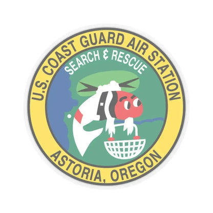 USCG Air Station Astoria (U.S. Coast Guard) STICKER Vinyl Kiss-Cut Decal 6 Inch Transparent - The Sticker Space