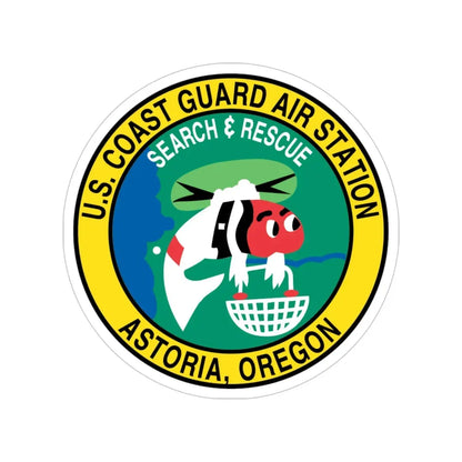 USCG Air Station Astoria (U.S. Coast Guard) Transparent STICKER Die-Cut Vinyl Decal 5 Inch - The Sticker Space