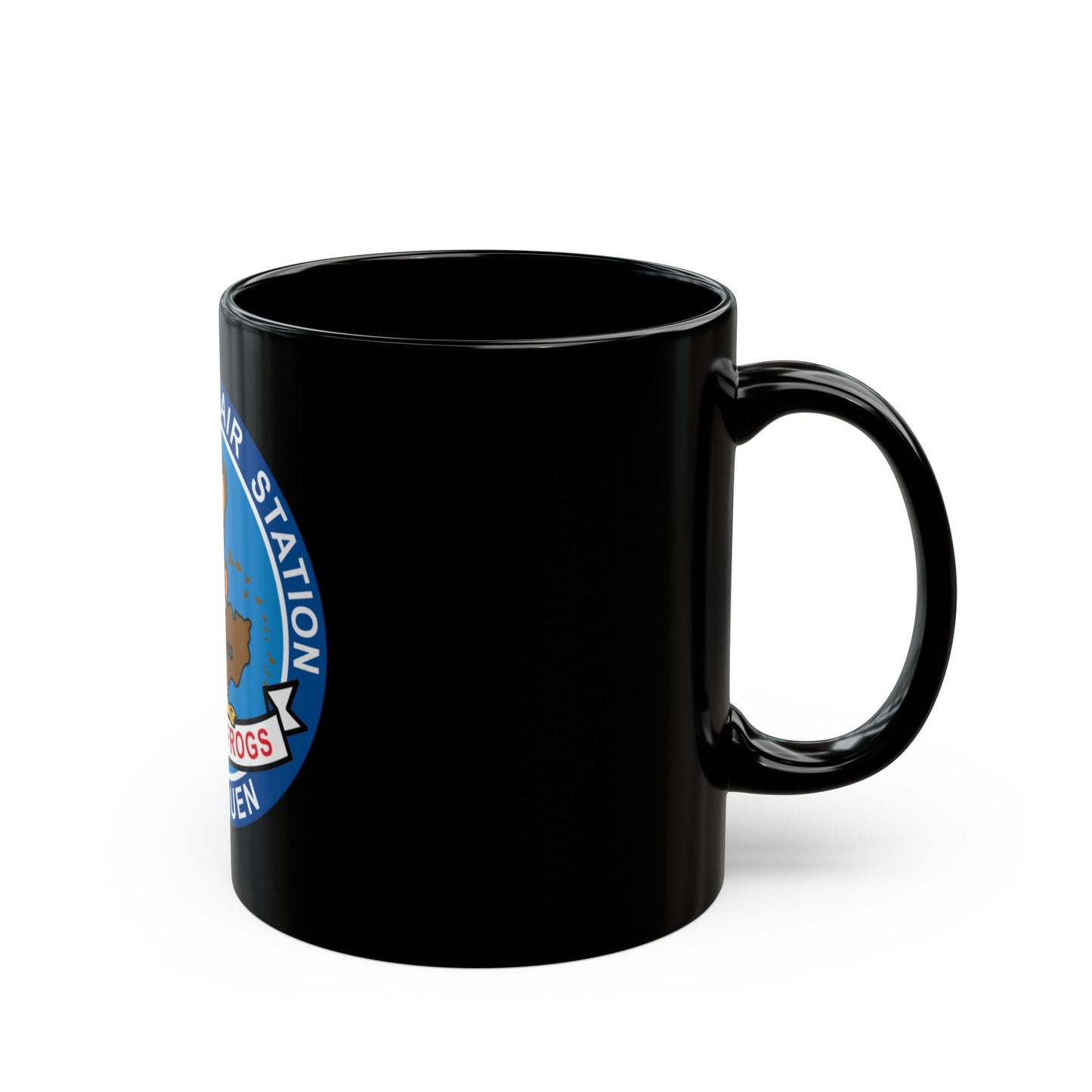 USCG Air Station Borinquen Les SAR Frog (U.S. Coast Guard) Black Coffee Mug-The Sticker Space